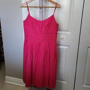 Ann Taylor Eyelet Pink Sundress Size 10